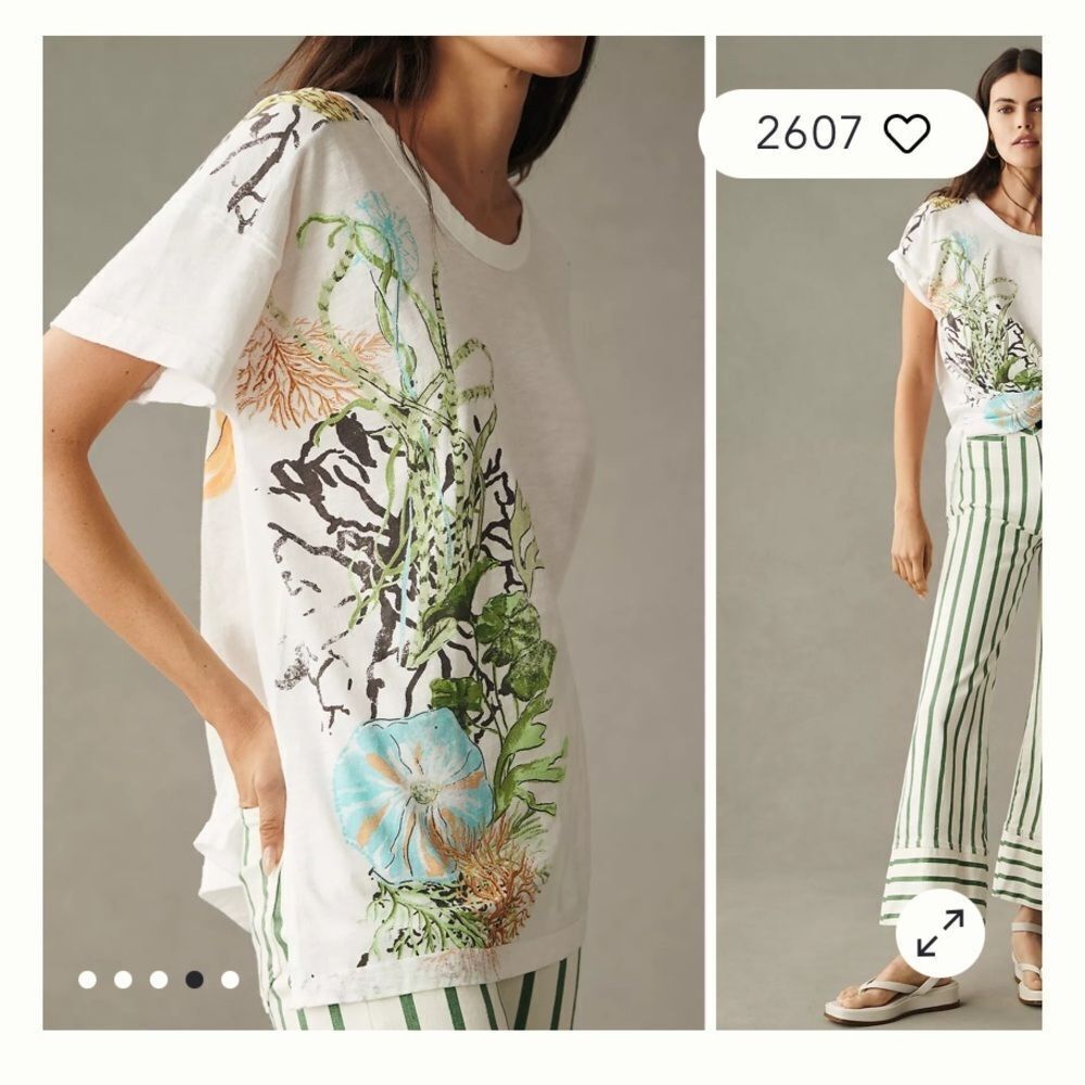 Pilcro Size Small The Jordyn Perfect Oversized Cotton-Slub Tee by Anthropologie - Picture 8 of 8